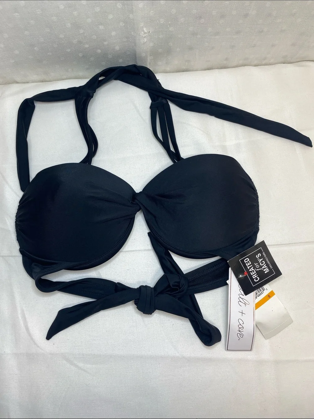 Salt + Cove Black Halter Bikini Top Push Up Size S